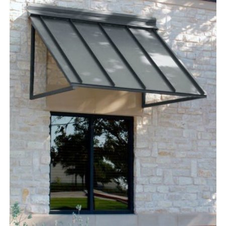 AWNTECH , Standing Seam Awning 6' 8inW x 3'D x 2'H Pewter H23-6PTR